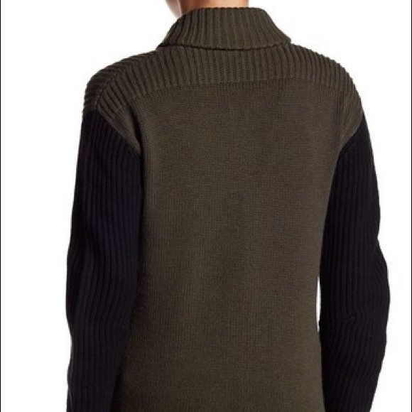 L.A.M.B. Two-Tone Wool Blend Zip Sweater - Picture 3 of 4